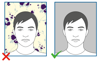 From left to right: 1. non-uniform colour, 2. good passport photo